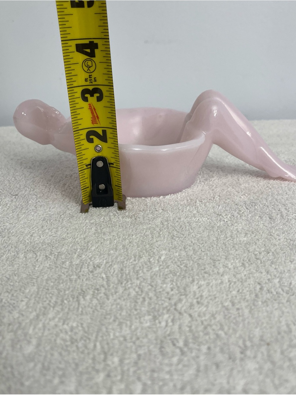 Mosser Glass Pink Crown Tuscan Bathing Beauty Nude Lady Soap Dish Bowl USA - Picture 12 of 12